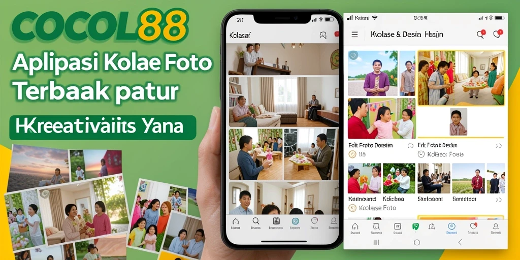 Tampilan antarmuka COCOL88 yang modern untuk kolase foto.