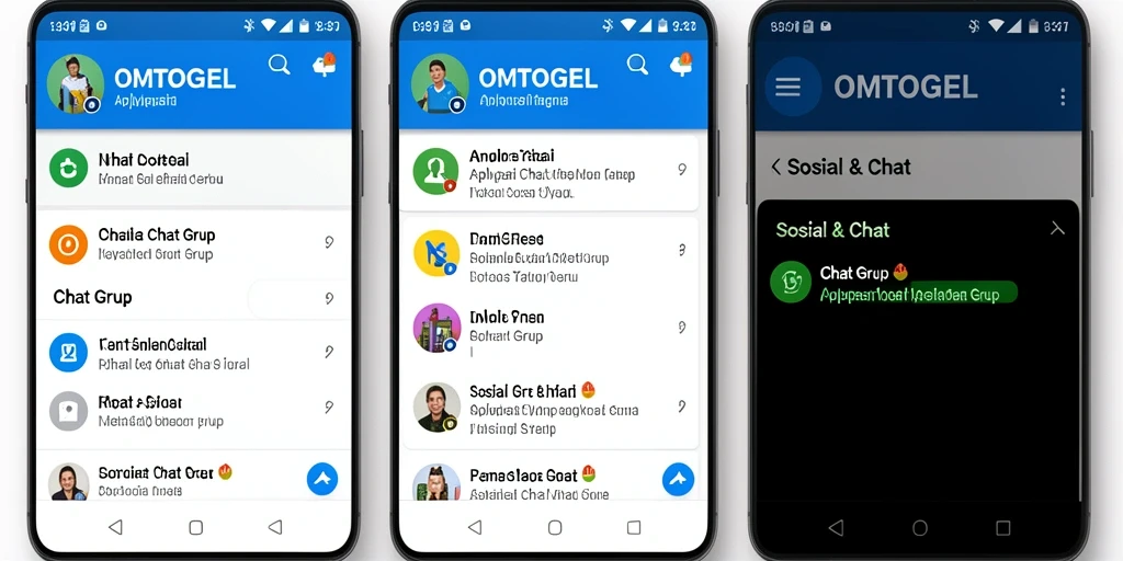 Tampilan antarmuka aplikasi OMTOGEL dalam chat grup yang menarik