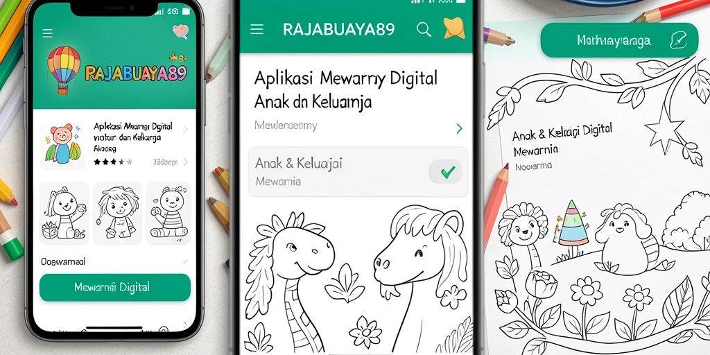 Antarmuka aplikasi Mewarnai Digital yang menarik dan interaktif.