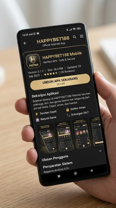 Tampilan halaman APK happybet188